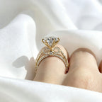 🔥 LAST DAY 90% OFF: Tester-Passing HD-Fire D-VVS1 Flawless Moissanite Vintage Bow Ring in Triple 14K Gold