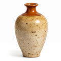 Rustic Two-Tone Amber and Speckled Sand Ceramic Vase