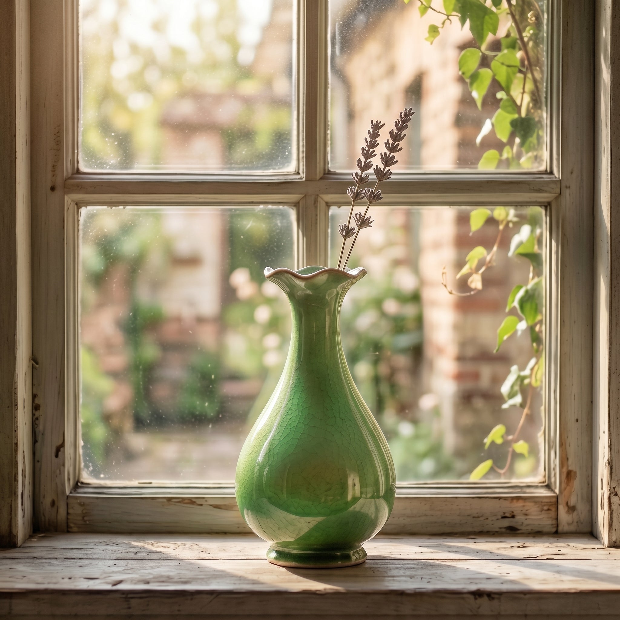 Cream Crackle Glaze Ceramic Vase