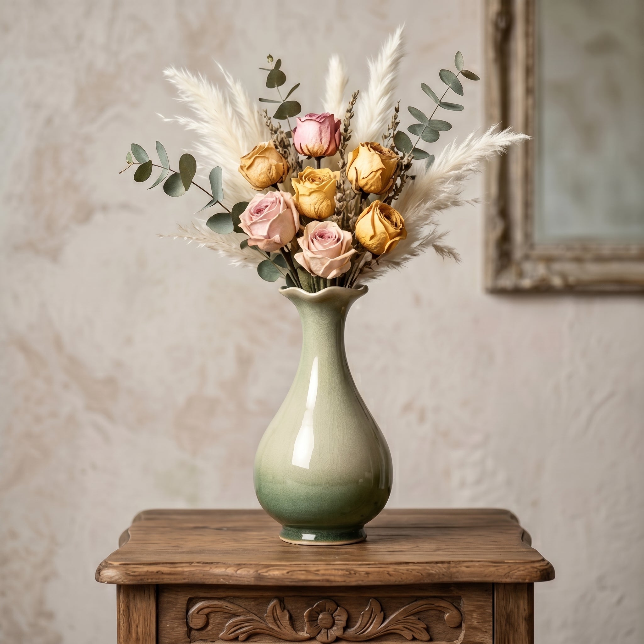 Cream Crackle Glaze Ceramic Vase
