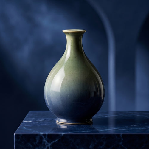 Blue Reactive Glaze Ceramic Vase