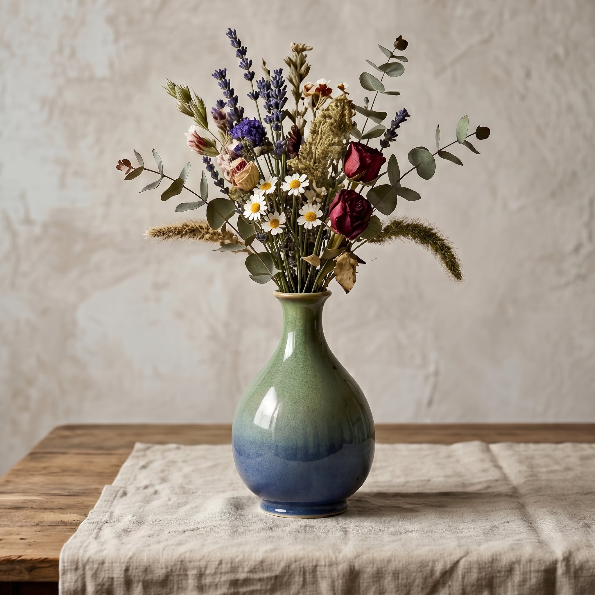 Blue Reactive Glaze Ceramic Vase