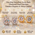 🔥 LAST DAY 90% OFF : Dazzling Snowflake Screw-Back Diamond Stud Earrings – Architectural Brilliance & Sleep-Friendly Comfort