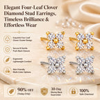 🔥 LAST DAY 90% OFF : Elegant Four-Leaf Clover Moissanite Diamond Stud Earrings – Timeless Luxury & 100% Diamond Tester Approved
