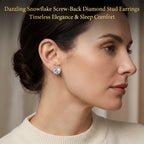 🔥 LAST DAY 90% OFF : Dazzling Snowflake Screw-Back Diamond Stud Earrings – Architectural Brilliance & Sleep-Friendly Comfort