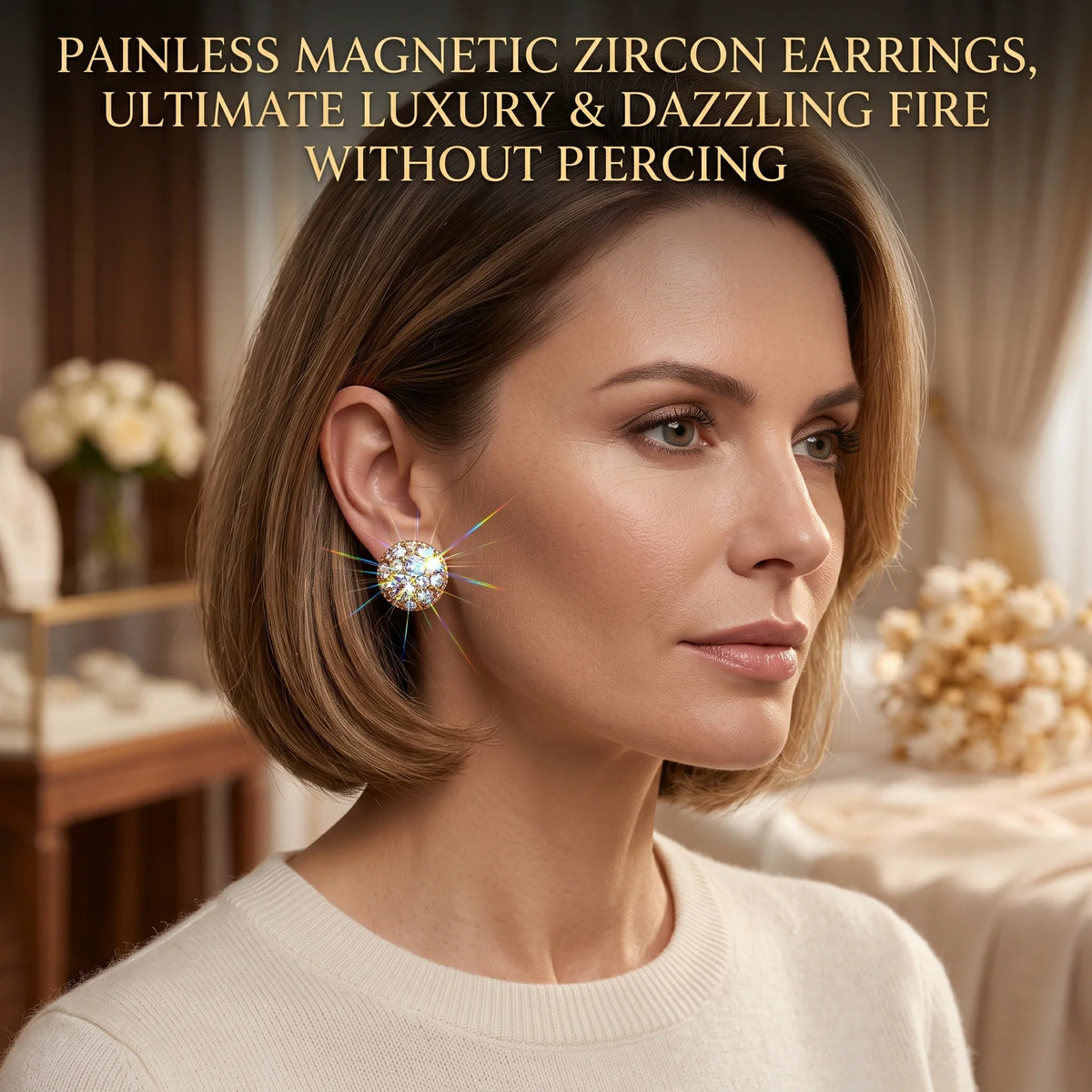 🔥 LAST DAY 90% OFF : Painless Non-Pierced Magnetic Diamond Stud Earrings – Piercing-Free Elegance & All-Day Comfort