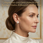 🔥 LAST DAY 90% OFF : Elegant Four-Leaf Clover Moissanite Diamond Stud Earrings – Timeless Luxury & 100% Diamond Tester Approved