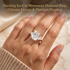 🔥 LAST DAY 90% OFF : Dazzling Ice-Cut Moissanite Diamond Ring (1.5CT - 5.0CT) | 18K Gold Plated S925 Three-Stone Radiant Ring with Trillion Accents