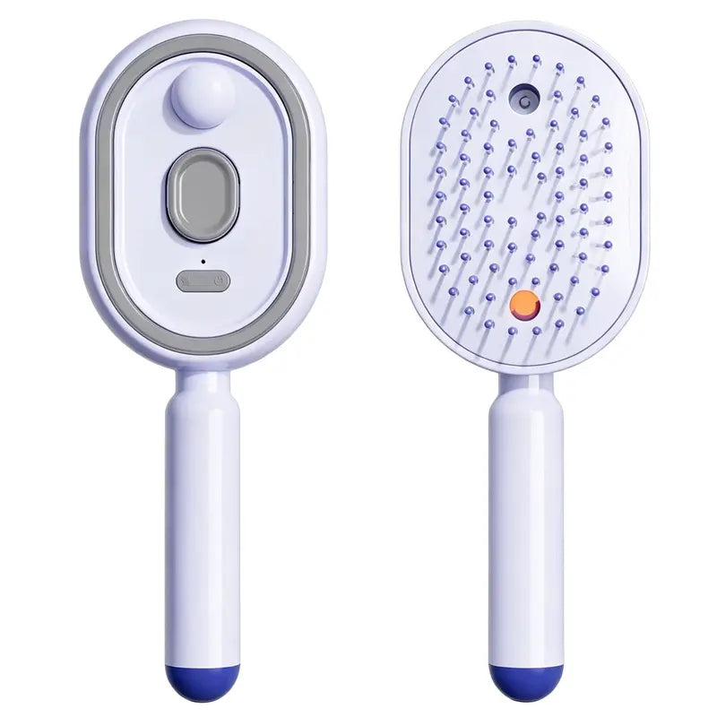Electric Spray Air Cushion Massage Comb – Self-Cleaning, Anti-Tangle, Anti-Static, Volumizing Hair Brush with Essential Oil Mist Aromatherapy for Hair Care