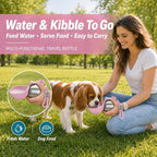 Portable Dog Water Bottle, 10 oz Stainless Steel Pet Travel Dispenser with Silicone Foldable Bowl, Leak Proof Tumbler, Dog Walking Accessories for Hiking and Small Pets
