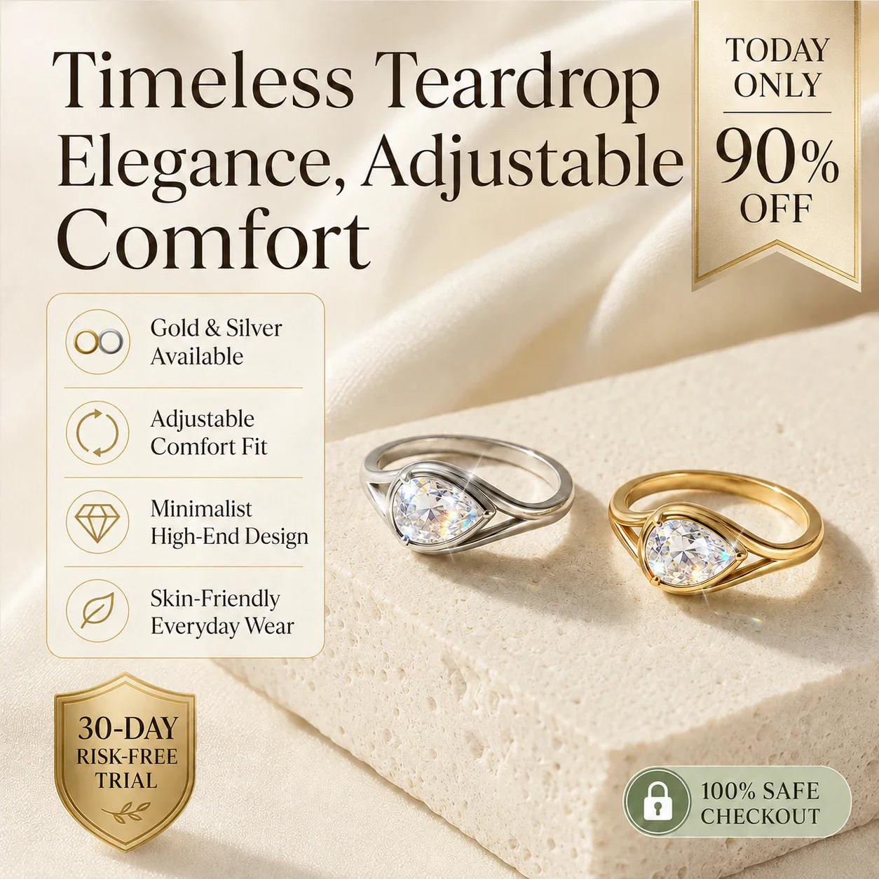 🔥 LAST DAY 90% OFF : The Viral "Rupert's Tears" Handcrafted Moissanite Ring
