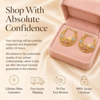 🔥 LAST DAY 90% OFF: Featherlight Tri-Tone Filigree Crescent Earrings in Hypoallergenic Base