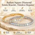 🔥 LAST DAY 90% OFF : Radiant Square Diamond Tennis Bracelet – Seamless Brilliance & Fluid Comfort