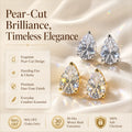 [Last Day 90% OFF] VVS Pear-Cut Moissanite Stud Earrings - 1ct to 3ct Per Earring