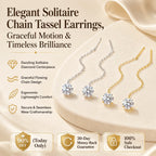 🔥 LAST DAY 90% OFF : Elegant Solitaire Chain Tassel Threader Earrings – Graceful Flowing Motion & Timeless Brilliance