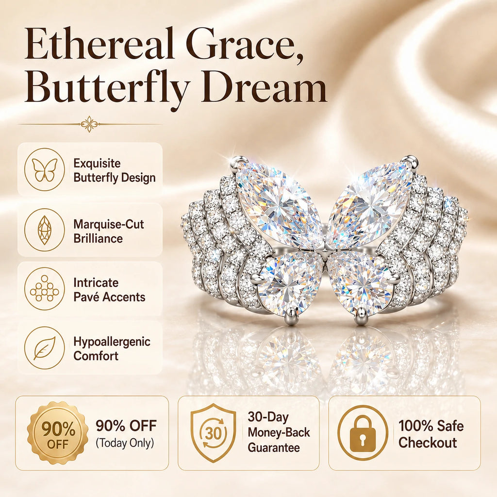 Ethereal Butterfly Ring: 3-Carat Lab-Grown Diamond (90% OFF Today)