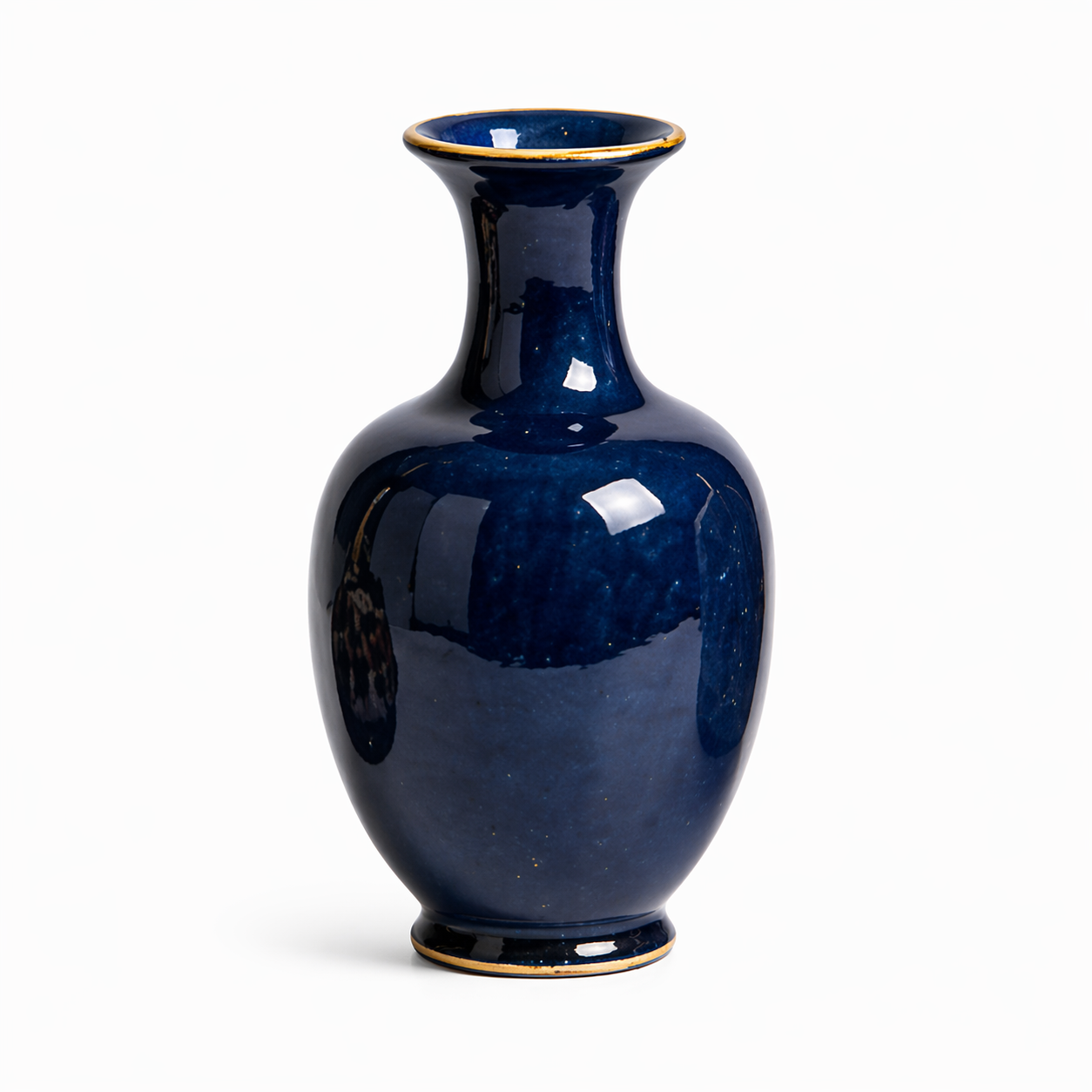 Elegant Vintage Cobalt Blue Ceramic Vase