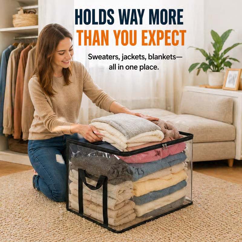 🎁 Last Day Sale 49% OFF📦Large Heavy-Duty Thick Clear Storage Bag for Clothes, Moving & Storage