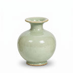 Tranquil Celadon Green Speckled Ceramic Vase