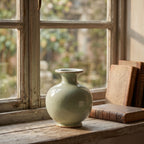 Tranquil Celadon Green Speckled Ceramic Vase