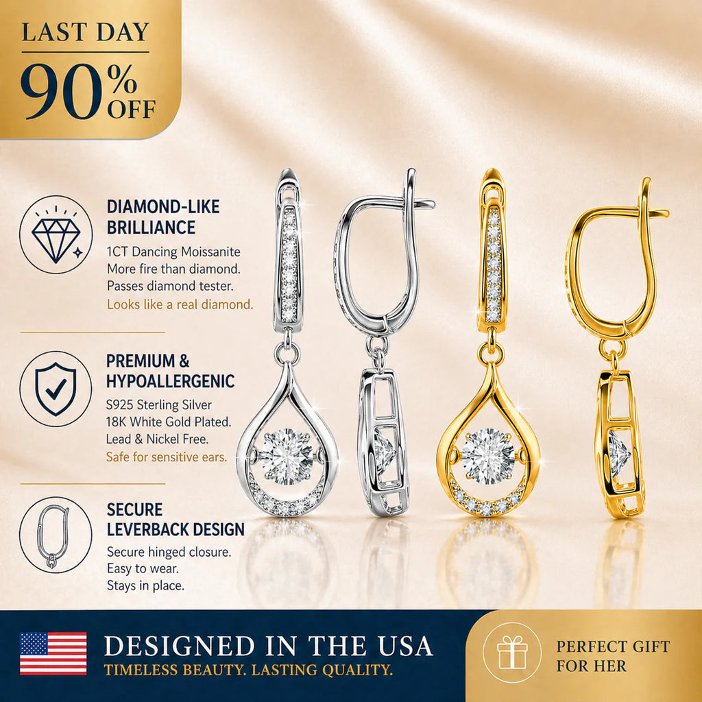 🔥 LAST DAY 90% OFF: 1-Carat "Dancing" Moissanite Earrings – The Pure S925 Comfort & Sparkle You Deserve 💖