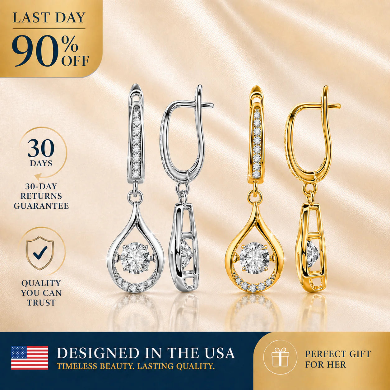 🔥 LAST DAY 90% OFF: 1-Carat "Dancing" Moissanite Earrings – The Pure S925 Comfort & Sparkle You Deserve 💖