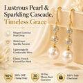 🔥 LAST DAY 90% OFF : Lustrous Pearl & Sparkling Cascade Drop Earrings – Timeless Grace & Modern Luxury