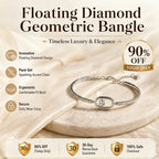 🔥 LAST DAY 90% OFF : Floating Diamond Geometric Bangle – Timeless Luxury &amp; Kinetic Brilliance