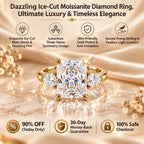 🔥 LAST DAY 90% OFF : Dazzling Ice-Cut Moissanite Diamond Ring (1.5CT - 5.0CT) | 18K Gold Plated S925 Three-Stone Radiant Ring with Trillion Accents
