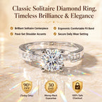 🔥90% OFF TODAY ONLY：Classic Solitaire Pavé Diamond Ring – Timeless Brilliance &amp; Ergonomic Comfort Fit
