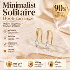 🔥 LAST DAY 90% OFF : Minimalist Solitaire U-Shape Hook Earrings – Easy-On Comfort & Timeless Brilliance