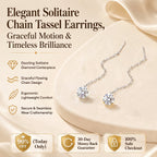 🔥 LAST DAY 90% OFF : Elegant Solitaire Chain Tassel Threader Earrings – Graceful Flowing Motion & Timeless Brilliance