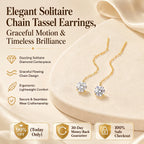 🔥 LAST DAY 90% OFF : Elegant Solitaire Chain Tassel Threader Earrings – Graceful Flowing Motion & Timeless Brilliance