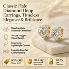 🔥 LAST DAY 90% OFF : Classic Halo Diamond Huggie Hoop Earrings – Timeless Elegance & Secure Brilliance