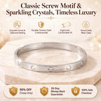 🔥 LAST DAY 90% OFF : Classic Screw Motif & Sparkling Crystal Bangle Bracelet – Timeless Luxury & Waterproof Titanium Steel