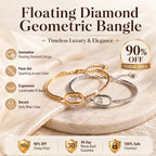 🔥 LAST DAY 90% OFF : Floating Diamond Geometric Bangle – Timeless Luxury &amp; Kinetic Brilliance