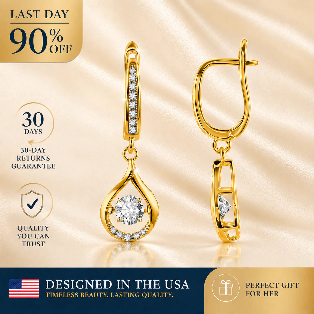 🔥 LAST DAY 90% OFF: 1-Carat "Dancing" Moissanite Earrings – The Pure S925 Comfort & Sparkle You Deserve 💖