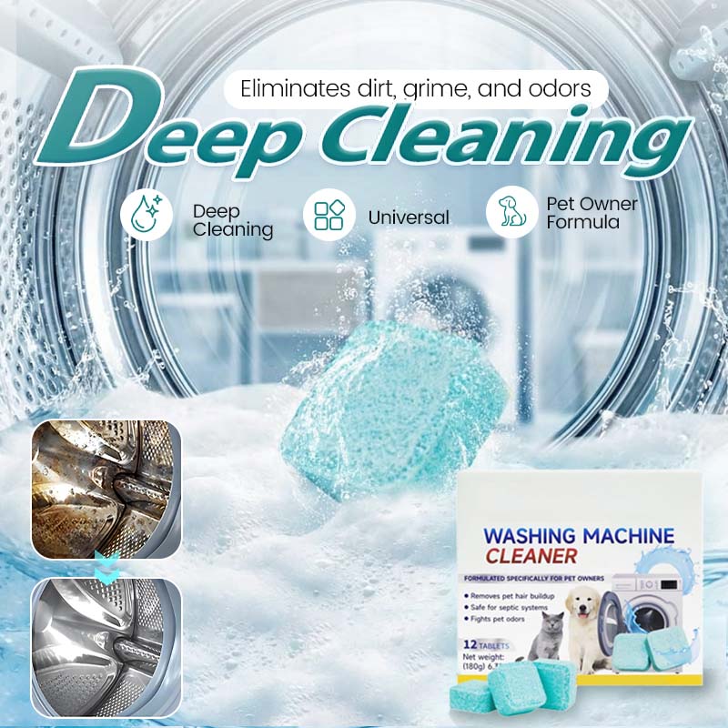 ⏳LAST DAY SPECIAL PRICE!! 🏆  Eco-Friendly Washing Machine Cleaner 12 Tablets - Deep Cleans Inner Drum & Eliminates Odors for a Fresh Washer 🌸