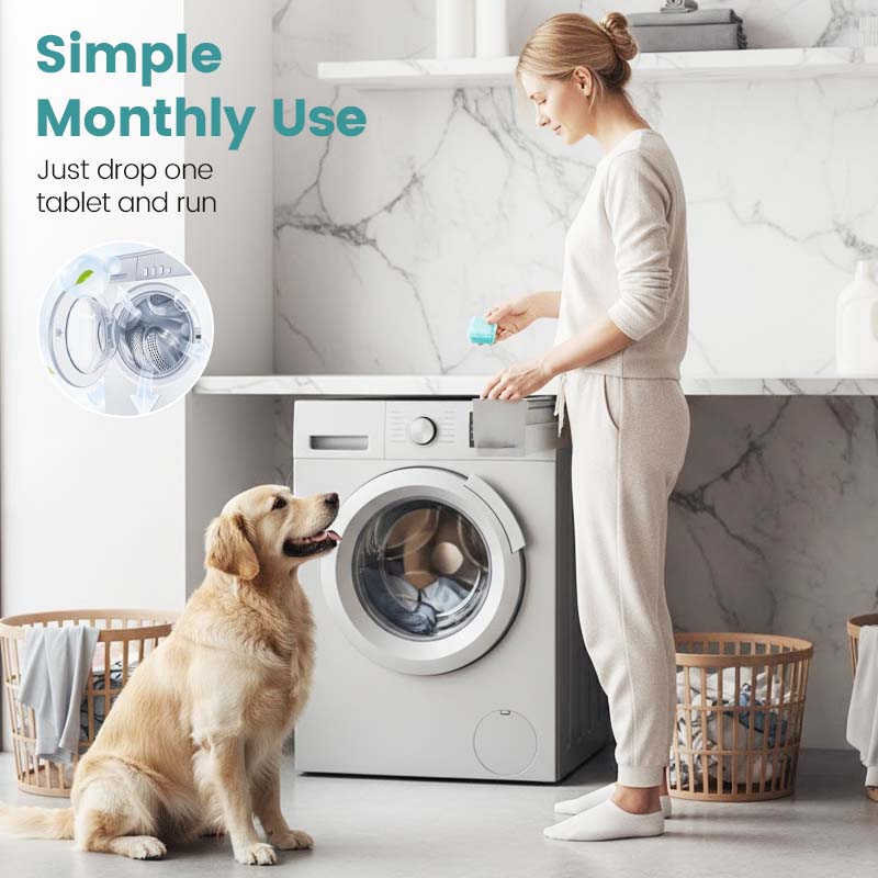 ⏳LAST DAY SPECIAL PRICE!! 🏆  Eco-Friendly Washing Machine Cleaner 12 Tablets - Deep Cleans Inner Drum & Eliminates Odors for a Fresh Washer 🌸