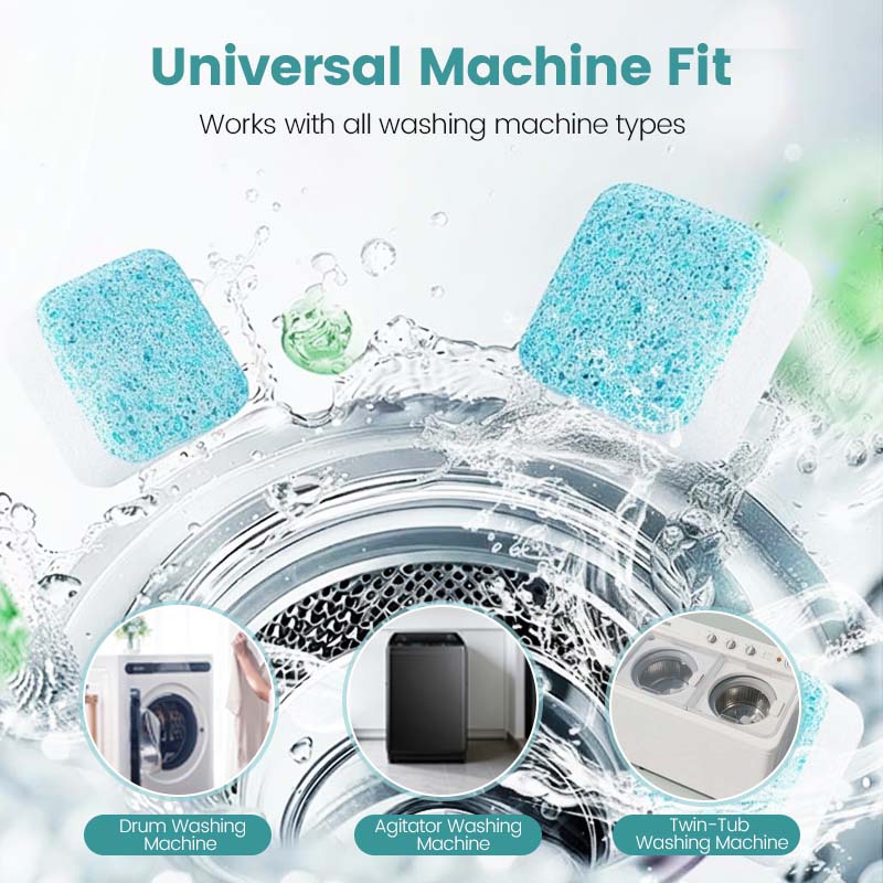 ⏳LAST DAY SPECIAL PRICE!! 🏆  Eco-Friendly Washing Machine Cleaner 12 Tablets - Deep Cleans Inner Drum & Eliminates Odors for a Fresh Washer 🌸