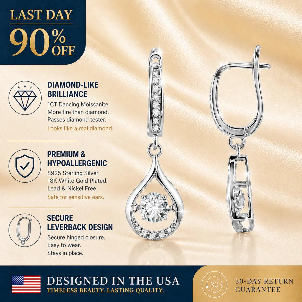🔥 LAST DAY 90% OFF: 1-Carat "Dancing" Moissanite Earrings – The Pure S925 Comfort & Sparkle You Deserve 💖